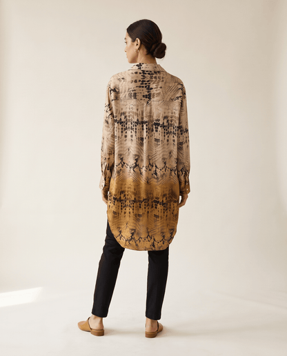 Higgsfield render - Python Print Shirt Dress back