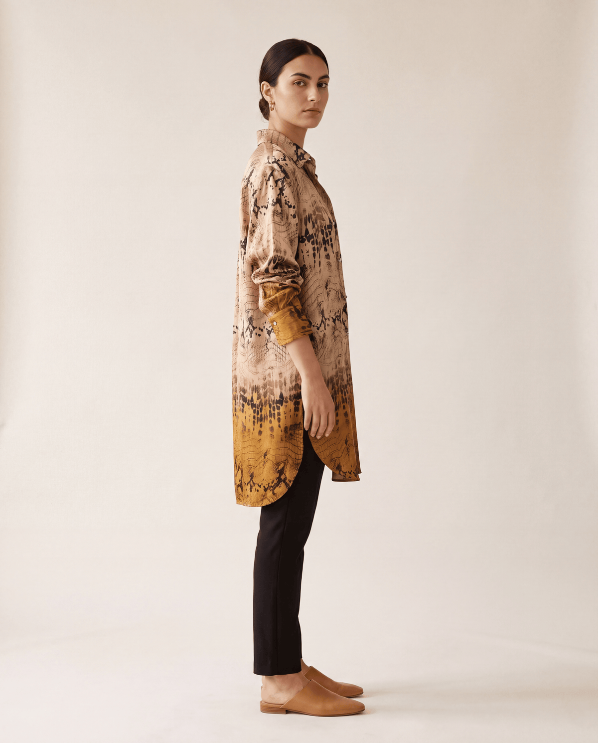Higgsfield render - Python Print Shirt Dress side