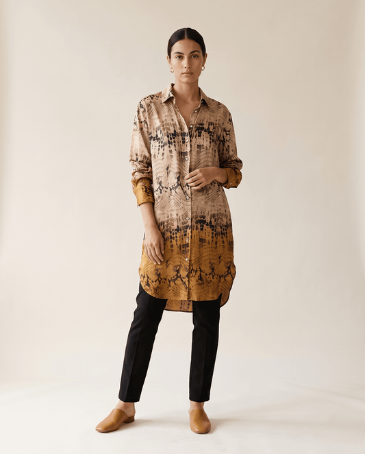 Higgsfield render - Python Print Shirt Dress front
