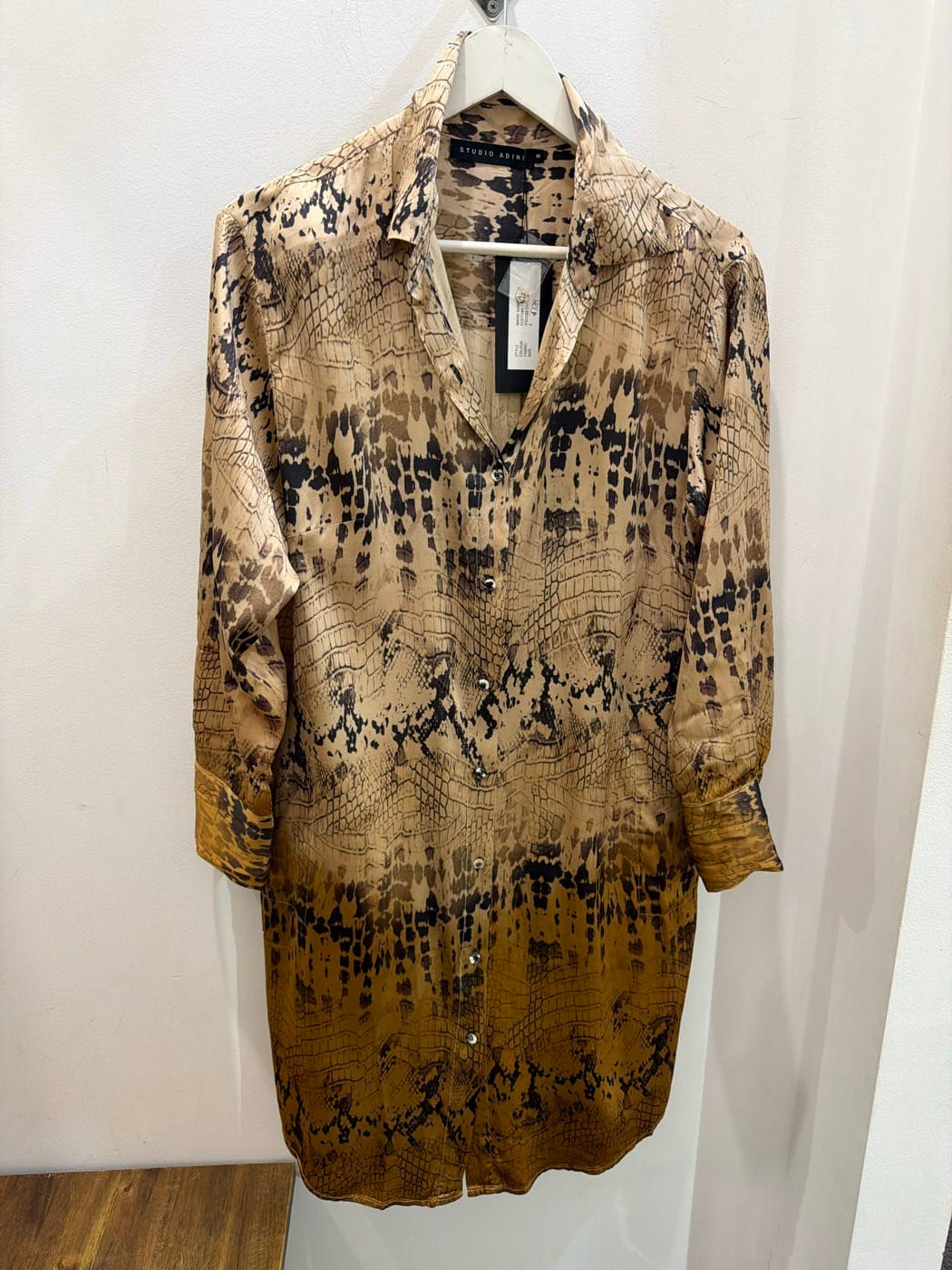 Christine supplier photo - Python Print Shirt Dress front