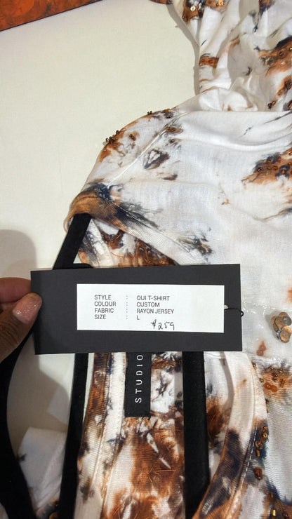 Christine supplier photo - Oui T-Shirt swing tag, Custom, rayon jersey, L, $259 (photo 27)