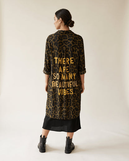 Studio Adine Regency Shirtdress - Tobacco Animal Print