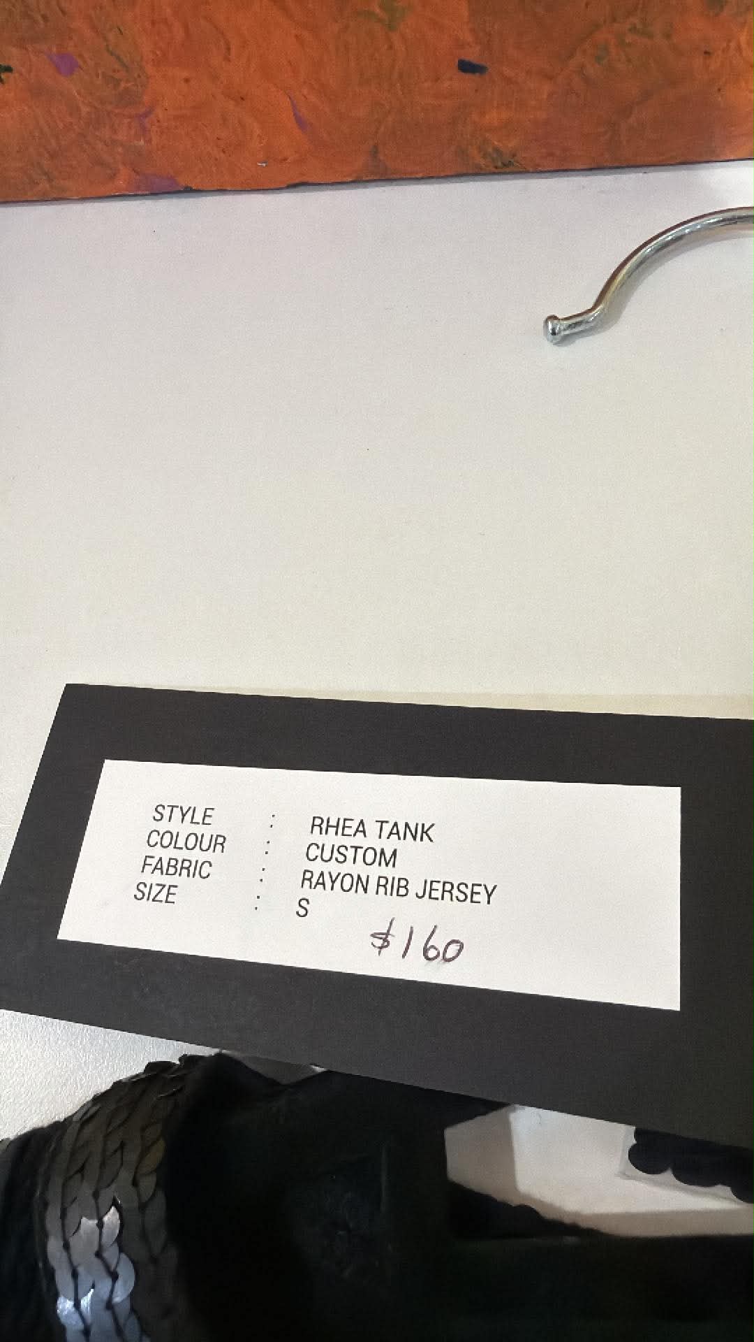 Christine supplier photo - Rhea Tank swing tag, Custom, rayon rib jersey, S, $160 (photo 06)