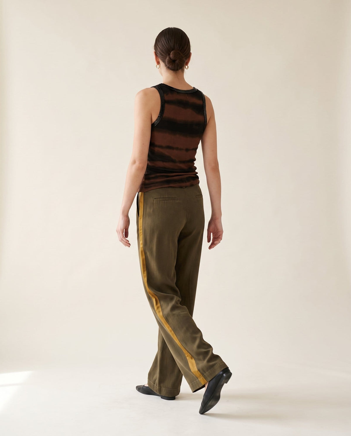 Studio Adine Rhea Tank - Chocolate/Black Tie Dye