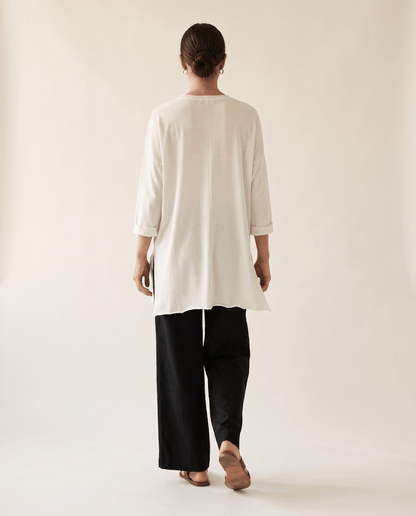 Higgsfield render - Ink Splatter Boxy Knit Tee back