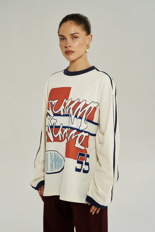 SUMMI SUMMI BLEU 55 LS TEE - VINTAGE WHITE