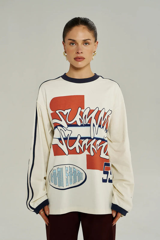 SUMMI SUMMI BLEU 55 LS TEE - VINTAGE WHITE