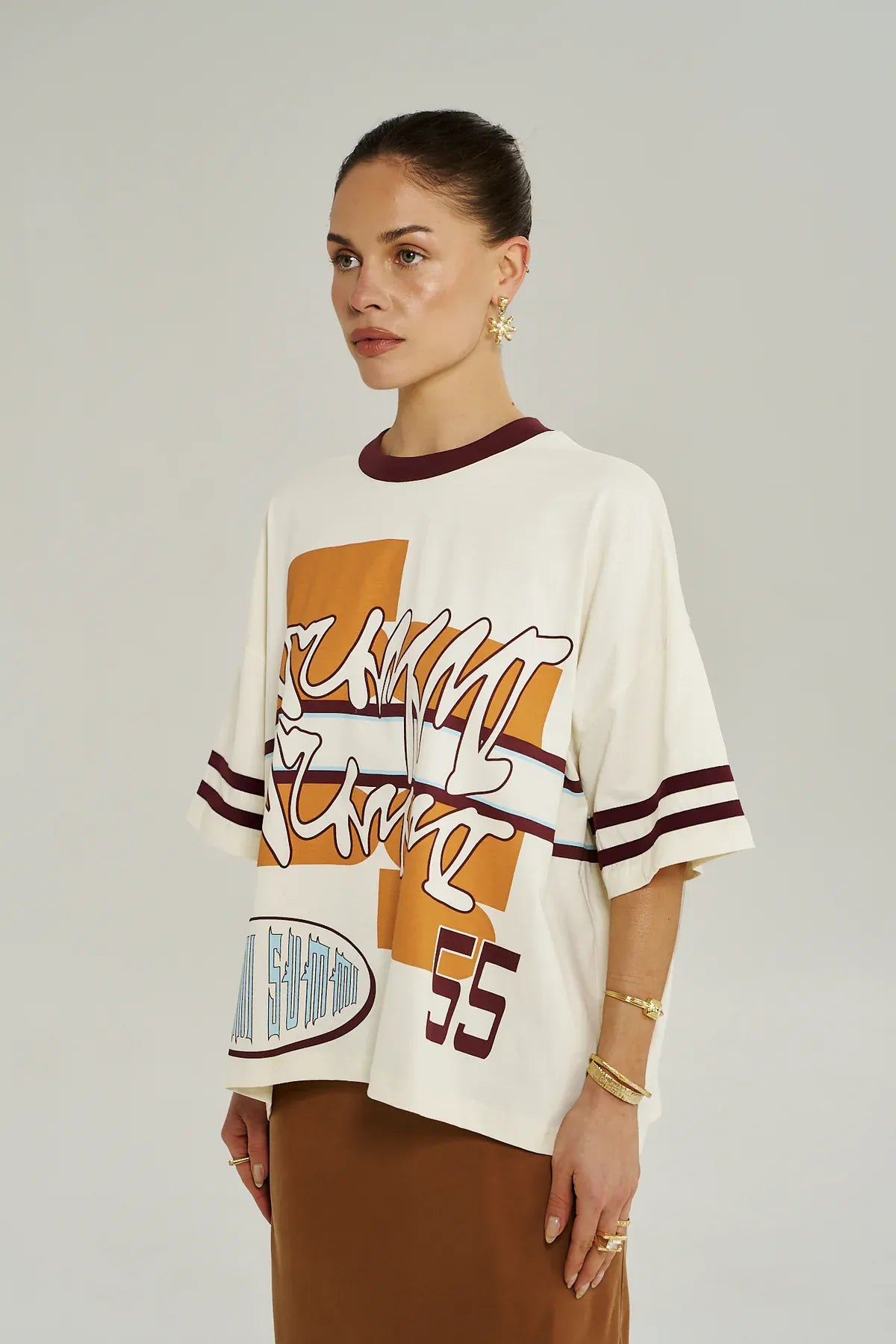 SUMMI SUMMI BORDEAUX 55 TEE - VINTAGE WHITE - Pinkhill