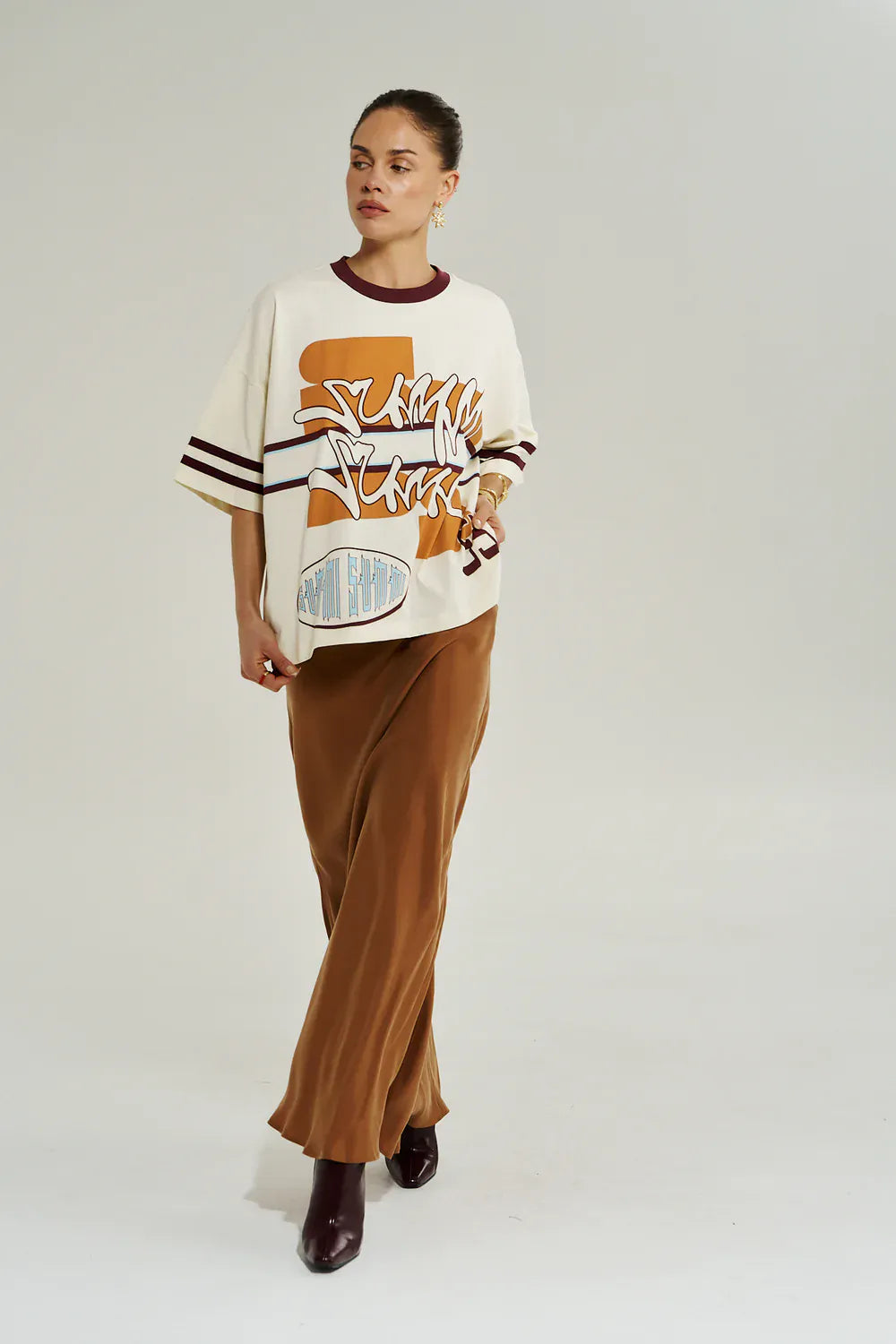 SUMMI SUMMI BORDEAUX 55 TEE - VINTAGE WHITE - Pinkhill