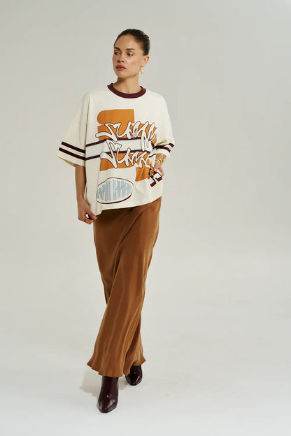 SUMMI SUMMI BORDEAUX 55 TEE - VINTAGE WHITE - Pinkhill