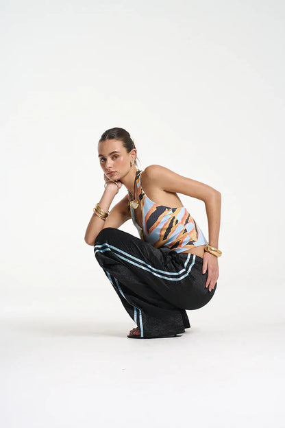 SUMMI SUMMI BOXER PANT - BLACK/ BLUE - Pinkhill -  - [] - Darwin boutique - Australian fashion design - Darwin Fashion - Australian Fashion Designer - Australian Fashion Designer Brands - Australian Fashion Design 