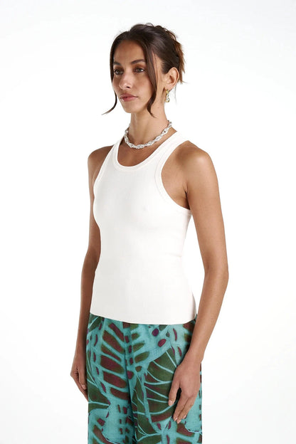 Summi Summi Knit Racer Top - Cream - Pinkhill -  - [] - Darwin boutique - Australian fashion design - Darwin Fashion - Australian Fashion Designer - Australian Fashion Designer Brands - Australian Fashion Design 