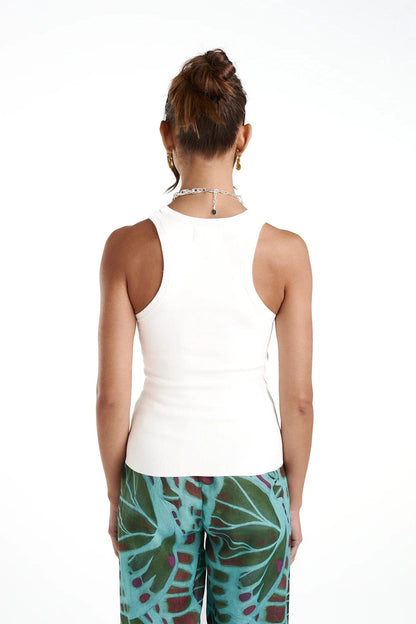 Summi Summi Knit Racer Top - Cream - Pinkhill -  - [] - Darwin boutique - Australian fashion design - Darwin Fashion - Australian Fashion Designer - Australian Fashion Designer Brands - Australian Fashion Design 
