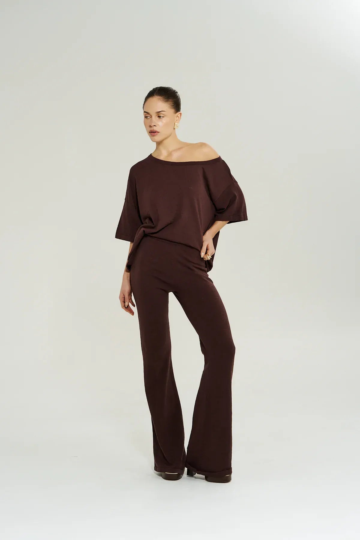 SUMMI SUMMI KNIT TEE - CHOCOLAT - Pinkhill