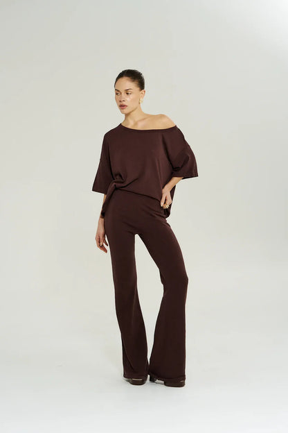 SUMMI SUMMI KNIT TEE - CHOCOLAT - Pinkhill