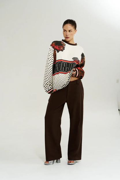 SUMMI SUMMI LS RACER TEE - CHOCOLAT CHOUX - Pinkhill