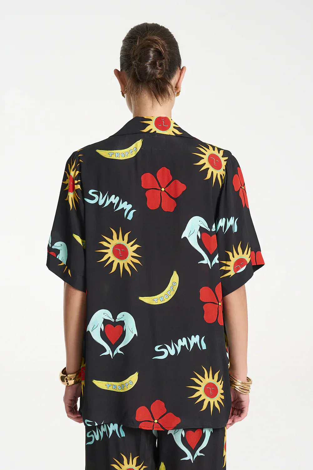 SUMMI SUMMI PARTY SS SHIRT - TROPPO NIGHT - Pinkhill -  - [] - Darwin boutique - Australian fashion design - Darwin Fashion - Australian Fashion Designer - Australian Fashion Designer Brands - Australian Fashion Design 