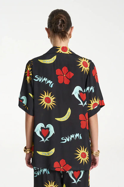 SUMMI SUMMI PARTY SS SHIRT - TROPPO NIGHT - Pinkhill -  - [] - Darwin boutique - Australian fashion design - Darwin Fashion - Australian Fashion Designer - Australian Fashion Designer Brands - Australian Fashion Design 