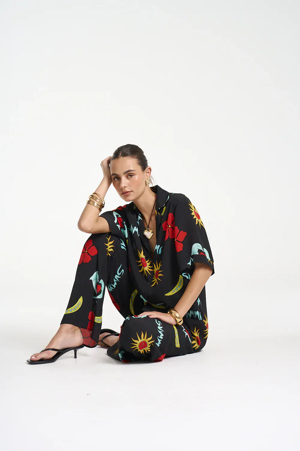 SUMMI SUMMI PARTY SS SHIRT - TROPPO NIGHT - Pinkhill -  - [] - Darwin boutique - Australian fashion design - Darwin Fashion - Australian Fashion Designer - Australian Fashion Designer Brands - Australian Fashion Design 