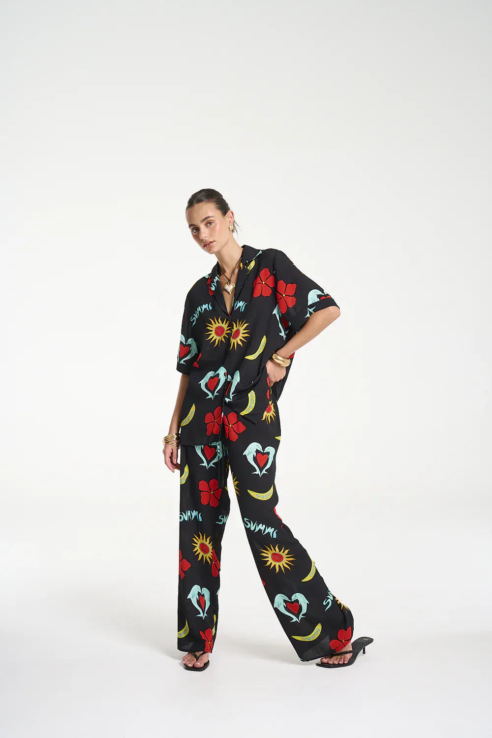 SUMMI SUMMI PARTY SS SHIRT - TROPPO NIGHT - Pinkhill -  - [] - Darwin boutique - Australian fashion design - Darwin Fashion - Australian Fashion Designer - Australian Fashion Designer Brands - Australian Fashion Design 