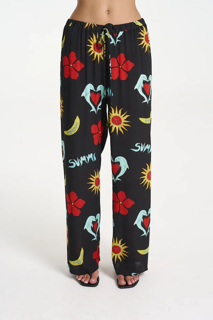 SUMMI SUMMI RELAXED DRAWSTRING PANT - TROPPO NIGHT - Pinkhill -  - [] - Darwin boutique - Australian fashion design - Darwin Fashion - Australian Fashion Designer - Australian Fashion Designer Brands - Australian Fashion Design 
