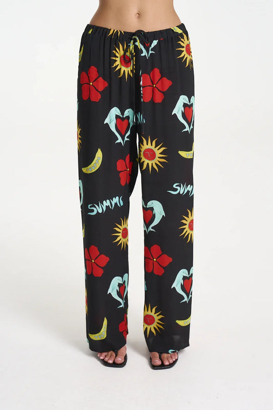 SUMMI SUMMI RELAXED DRAWSTRING PANT - TROPPO NIGHT - Pinkhill -  - [] - Darwin boutique - Australian fashion design - Darwin Fashion - Australian Fashion Designer - Australian Fashion Designer Brands - Australian Fashion Design 