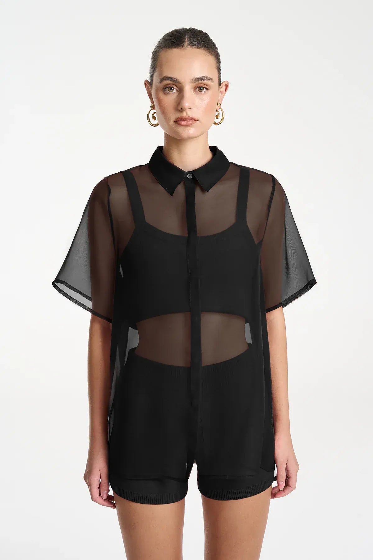 SUMMI SUMMI ROMEO SHIRT - MIDNIGHT BLACK - Pinkhill -  - [] - Darwin boutique - Australian fashion design - Darwin Fashion - Australian Fashion Designer - Australian Fashion Designer Brands - Australian Fashion Design 