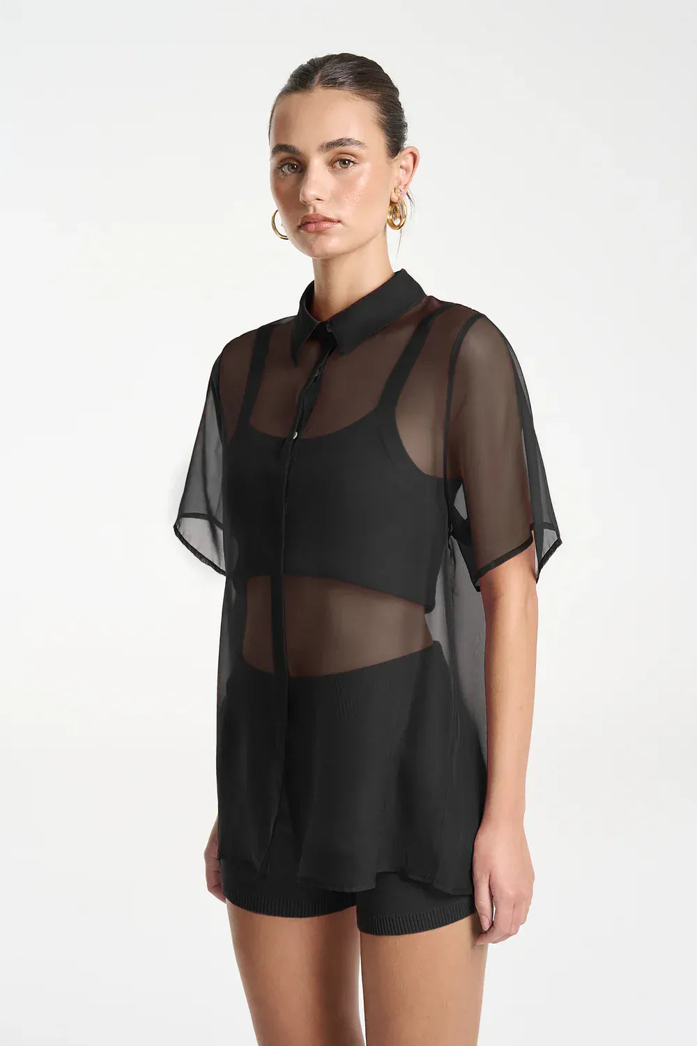 SUMMI SUMMI ROMEO SHIRT - MIDNIGHT BLACK - Pinkhill -  - [] - Darwin boutique - Australian fashion design - Darwin Fashion - Australian Fashion Designer - Australian Fashion Designer Brands - Australian Fashion Design 