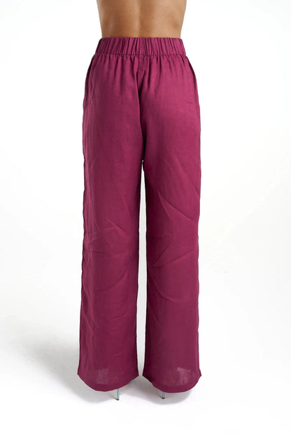 Summi Summi Sig Linen Pant - Pinkhill -  - [] - Darwin boutique - Australian fashion design - Darwin Fashion - Australian Fashion Designer - Australian Fashion Designer Brands - Australian Fashion Design 