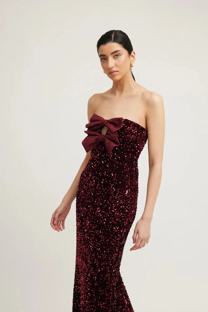 Tojha Harlynne Dress - Merlot Sequin - Pinkhill -  - [] - Darwin boutique - Australian fashion design - Darwin Fashion - Australian Fashion Designer - Australian Fashion Designer Brands - Australian Fashion Design 