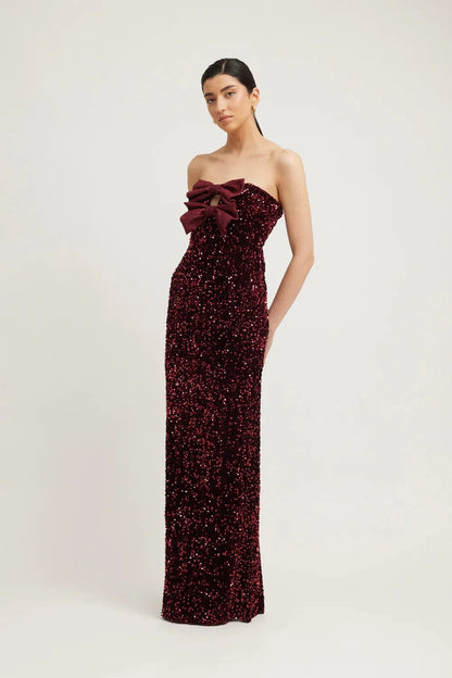 Tojha Harlynne Dress - Merlot Sequin - Pinkhill -  - [] - Darwin boutique - Australian fashion design - Darwin Fashion - Australian Fashion Designer - Australian Fashion Designer Brands - Australian Fashion Design 