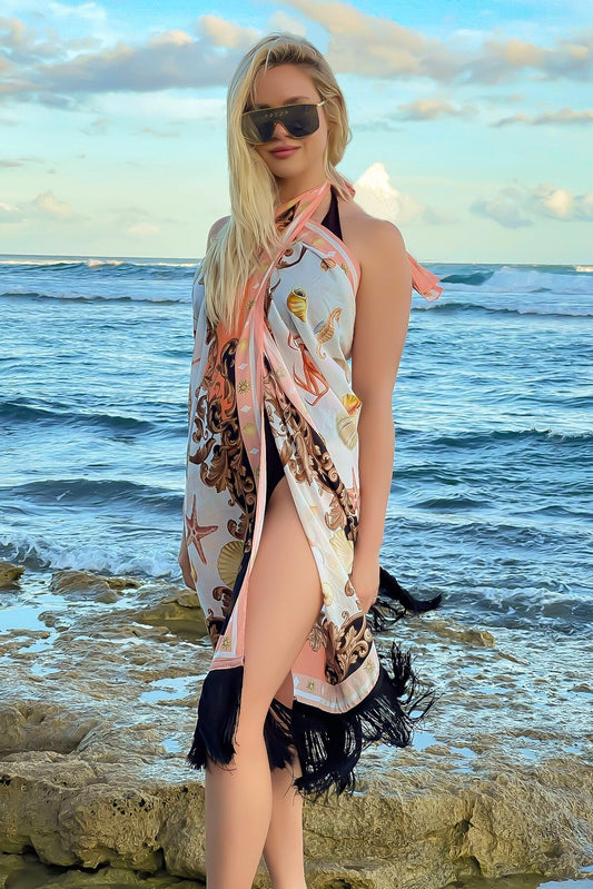 Trelise Cooper SOAK UP THE SUN Beach Skirt - BLACK/PEACH - Trelise Cooper - Pinkhill - darwin fashion - darwin boutique