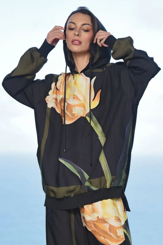 Trelise Cooper Class Half Full Hoodie - Olive Tulip