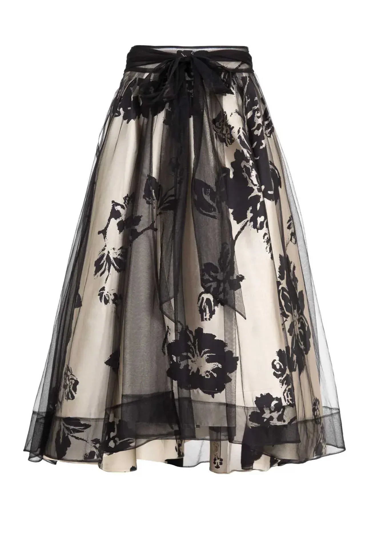 Trelise Cooper Enter The Bloom How Bow Can You Go Skirt in Taupe/Black - Pinkhill