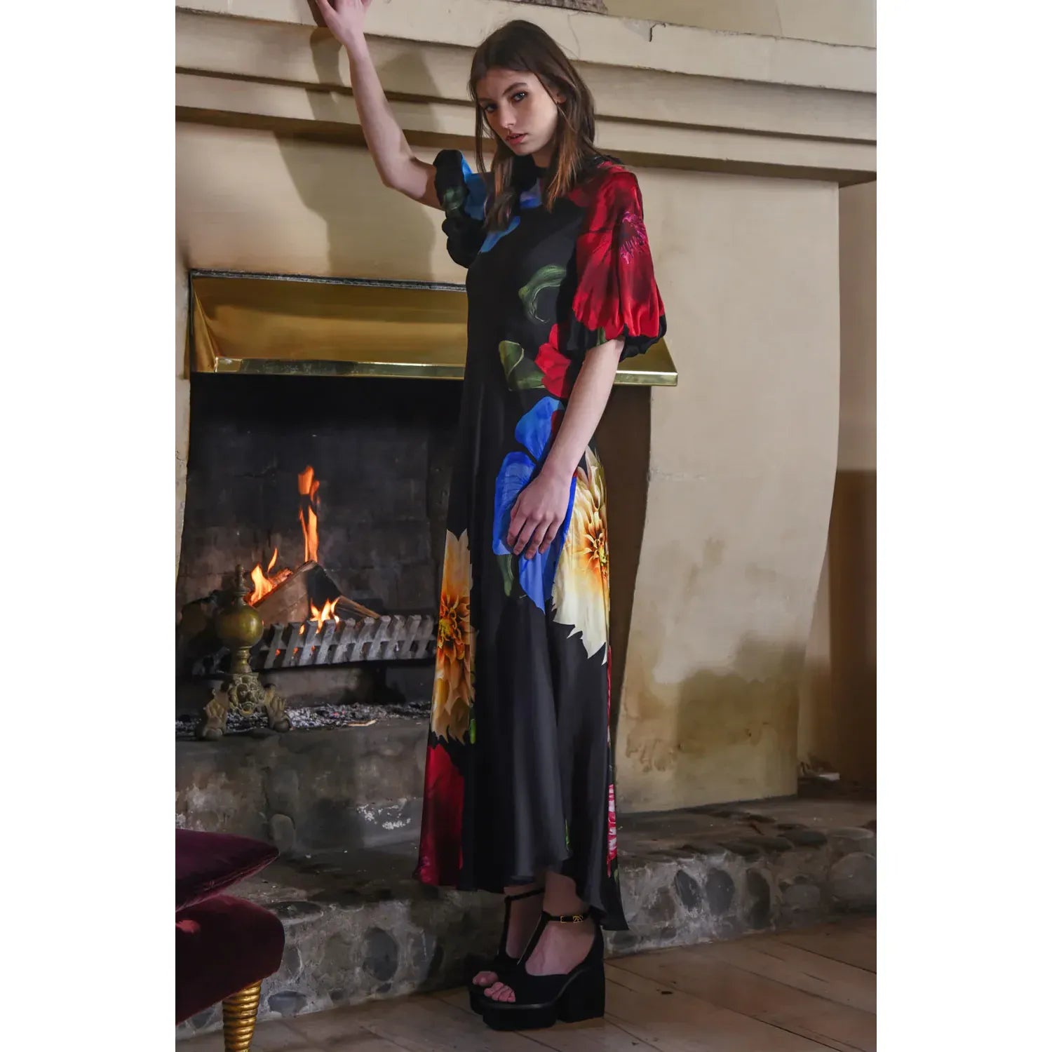 TRELISE COOPER In the Limelight Dress - Black Floral - Pinkhill