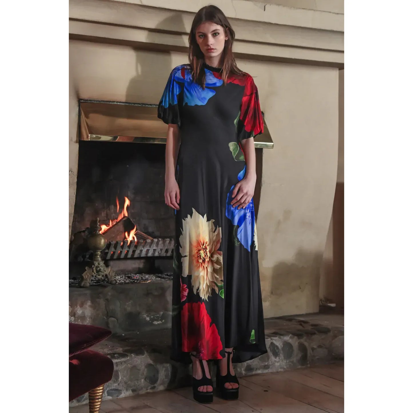 TRELISE COOPER In the Limelight Dress - Black Floral - Pinkhill