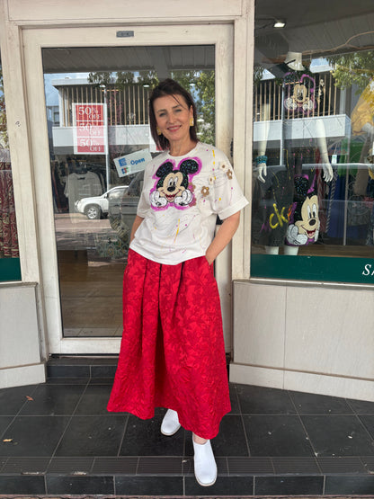 Mickey Mouse Embellished T-Shirt - White