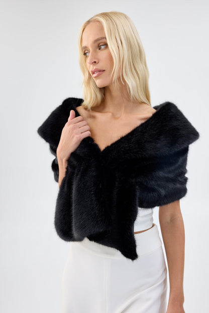 Unreal Fur Champagne Wrap - Black - Pinkhill -  - [] - Darwin boutique - Australian fashion design - Darwin Fashion - Australian Fashion Designer - Australian Fashion Designer Brands - Australian Fashion Design 