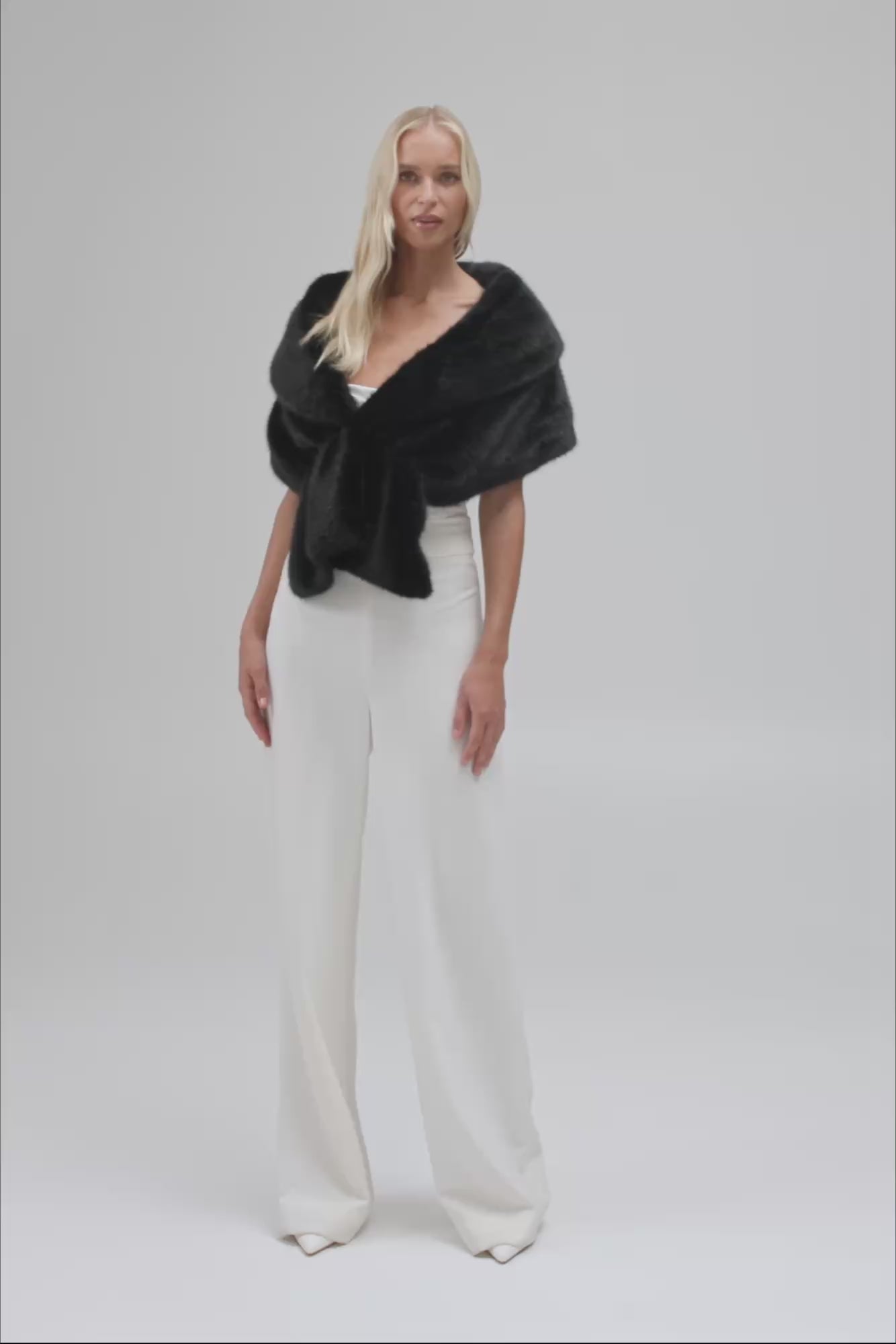 Unreal Fur Champagne Wrap - Black - Pinkhill -  - [] - Darwin boutique - Australian fashion design - Darwin Fashion - Australian Fashion Designer - Australian Fashion Designer Brands - Australian Fashion Design 