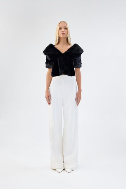 Unreal Fur Champagne Wrap - Black - Pinkhill -  - [] - Darwin boutique - Australian fashion design - Darwin Fashion - Australian Fashion Designer - Australian Fashion Designer Brands - Australian Fashion Design 