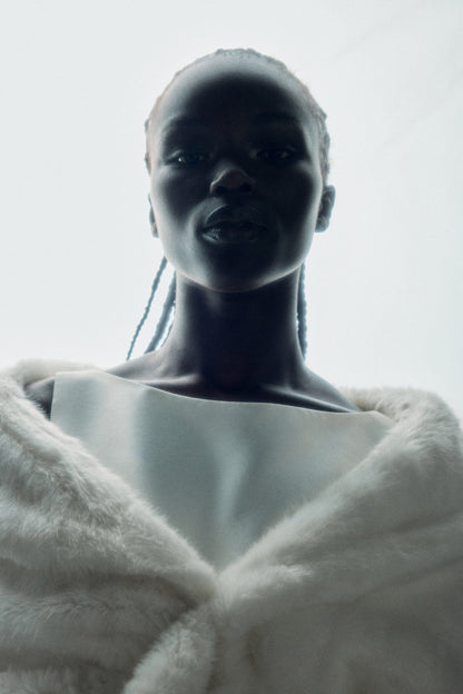 Unreal Fur Champagne Wrap - Ivory - Pinkhill -  - [] - Darwin boutique - Australian fashion design - Darwin Fashion - Australian Fashion Designer - Australian Fashion Designer Brands - Australian Fashion Design 