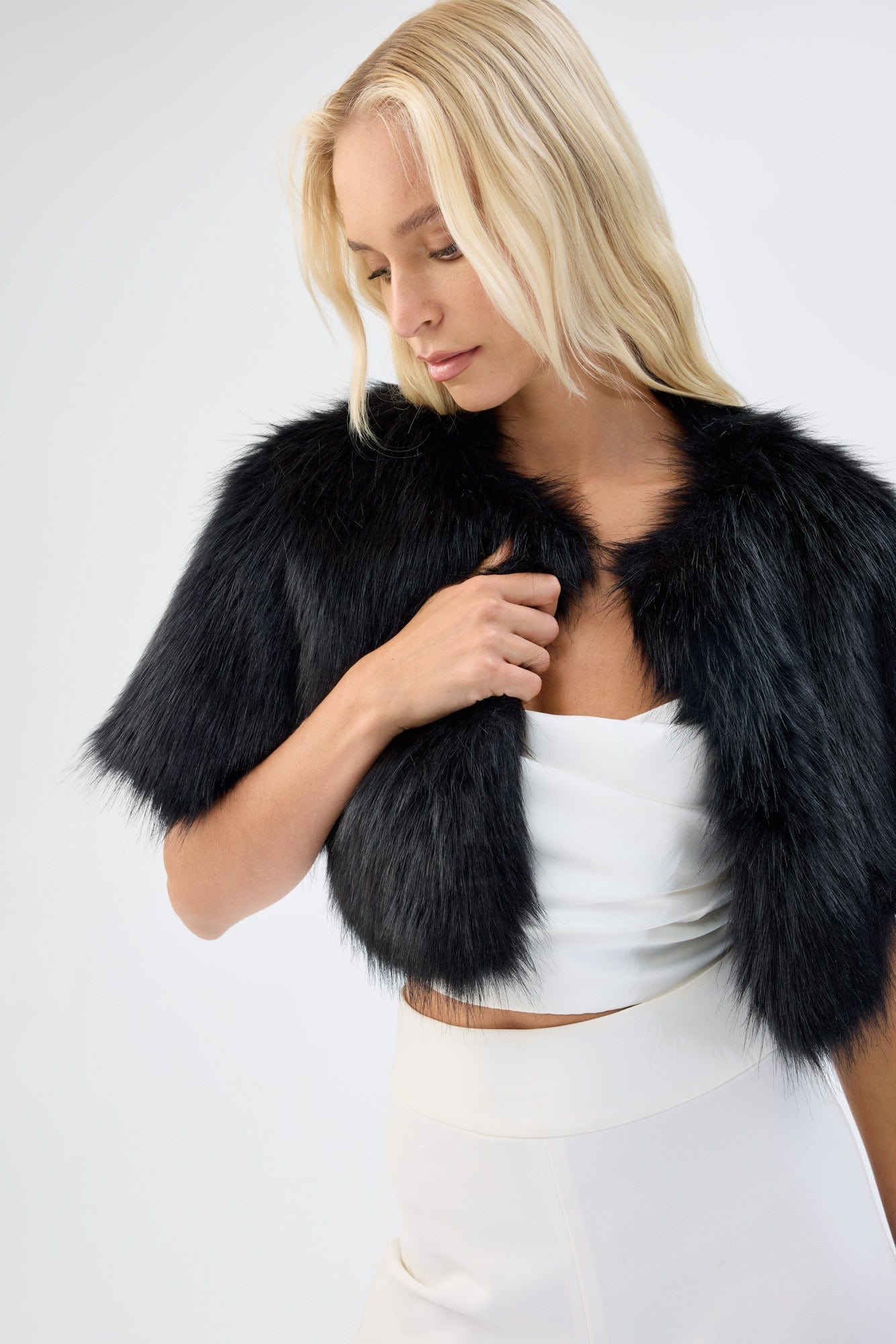 Unreal Fur Love a Fur Bolero - Black - Pinkhill -  - [] - Darwin boutique - Australian fashion design - Darwin Fashion - Australian Fashion Designer - Australian Fashion Designer Brands - Australian Fashion Design 