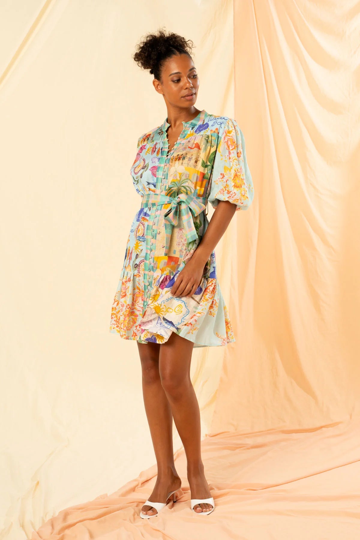 Kachel Nella Mini Shirt Dress - Pinkhill -  -  - Darwin boutique - Australian fashion design - Darwin Fashion - Australian Fashion Designer - Australian Fashion Designer Brands - Australian Fashion Design 