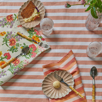 WOVEN STRIPE PINK TABLECLOTH - Pinkhill - Bonnie and Neil - TABLECLOTH - Darwin boutique - Australian fashion design - Darwin Fashion - Australian Fashion Designer - Australian Fashion Designer Brands - Australian Fashion Design 