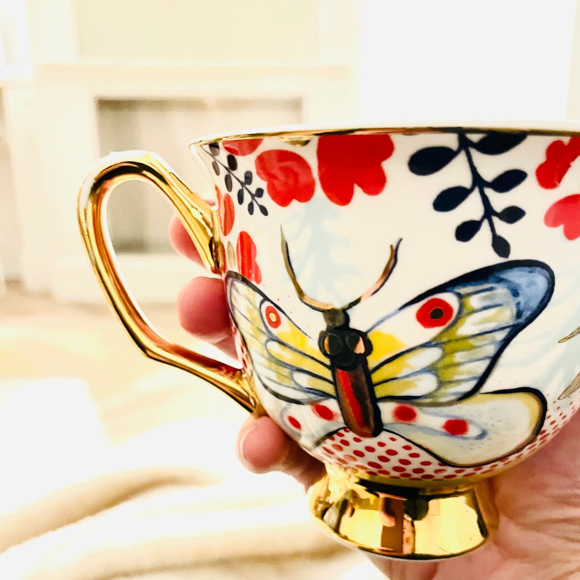 XL Butterfly Teacup and Saucer - Pinkhill, Darwin boutique, high end fashion, Darwin Fashion