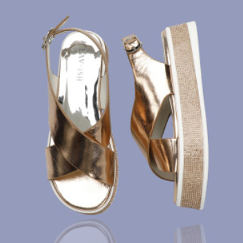 LAV-ISH Criss-cross Gold Sandals - Pinkhill, Darwin boutique, high end fashion, Darwin Fashion