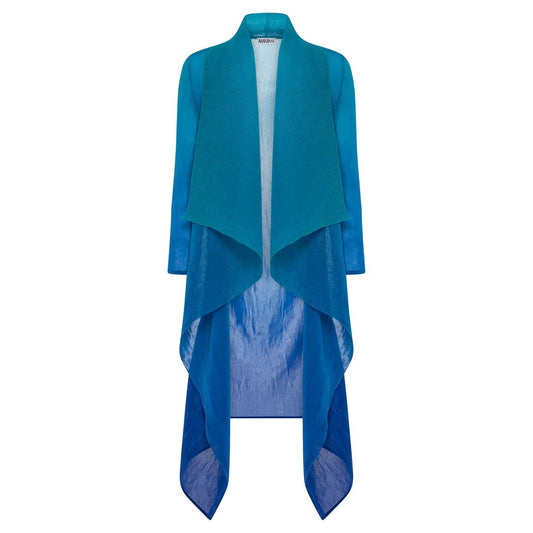 Alquema - Collare Coat - Blue Bird to Dazzling Blue - Alquema - Pinkhill - darwin fashion - darwin boutique