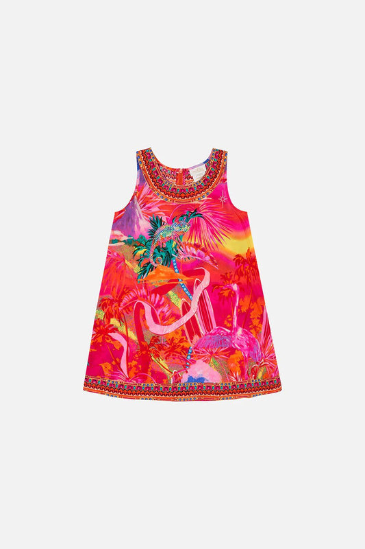 CAMILLA - Kids Shift Dress 12-14 Flight Of The Flamingo - Camilla - Pinkhill - darwin fashion - darwin boutique