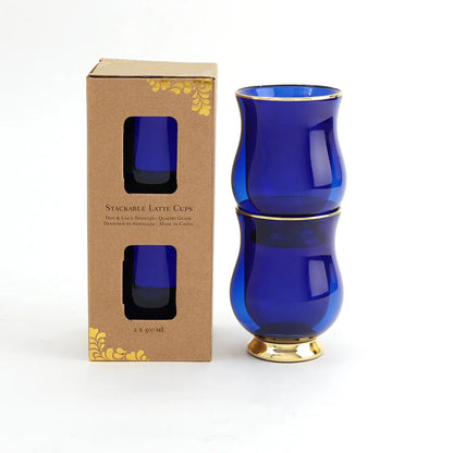 Double Wall Latte Glasses – Blue – Set of 2 - Pinkhill, Darwin boutique, Australian high end fashion, Darwin Fashion