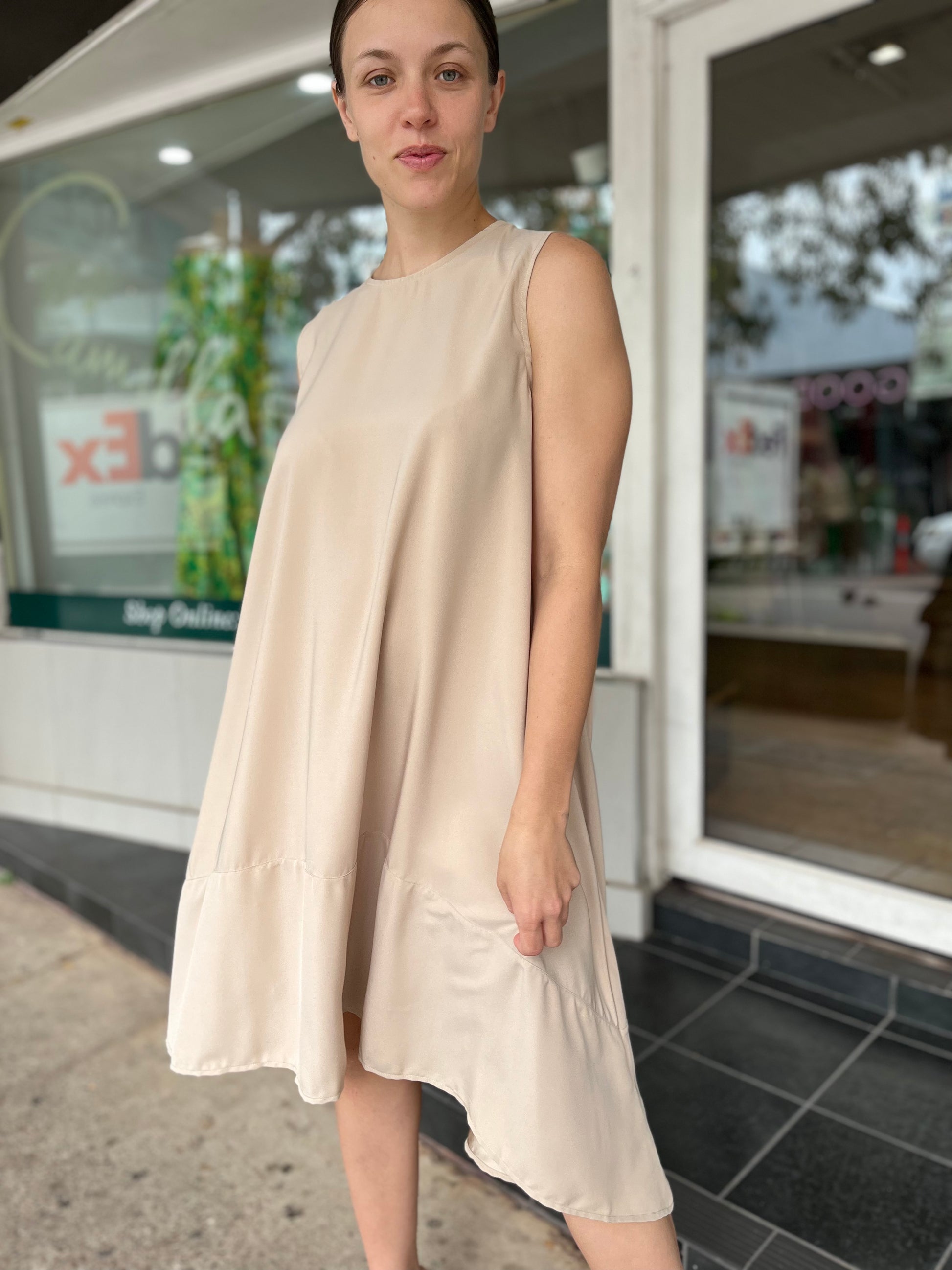 OKTAVIJA Dress Charisma - Sand - Pinkhill, Darwin boutique, high end fashion, Darwin Fashion